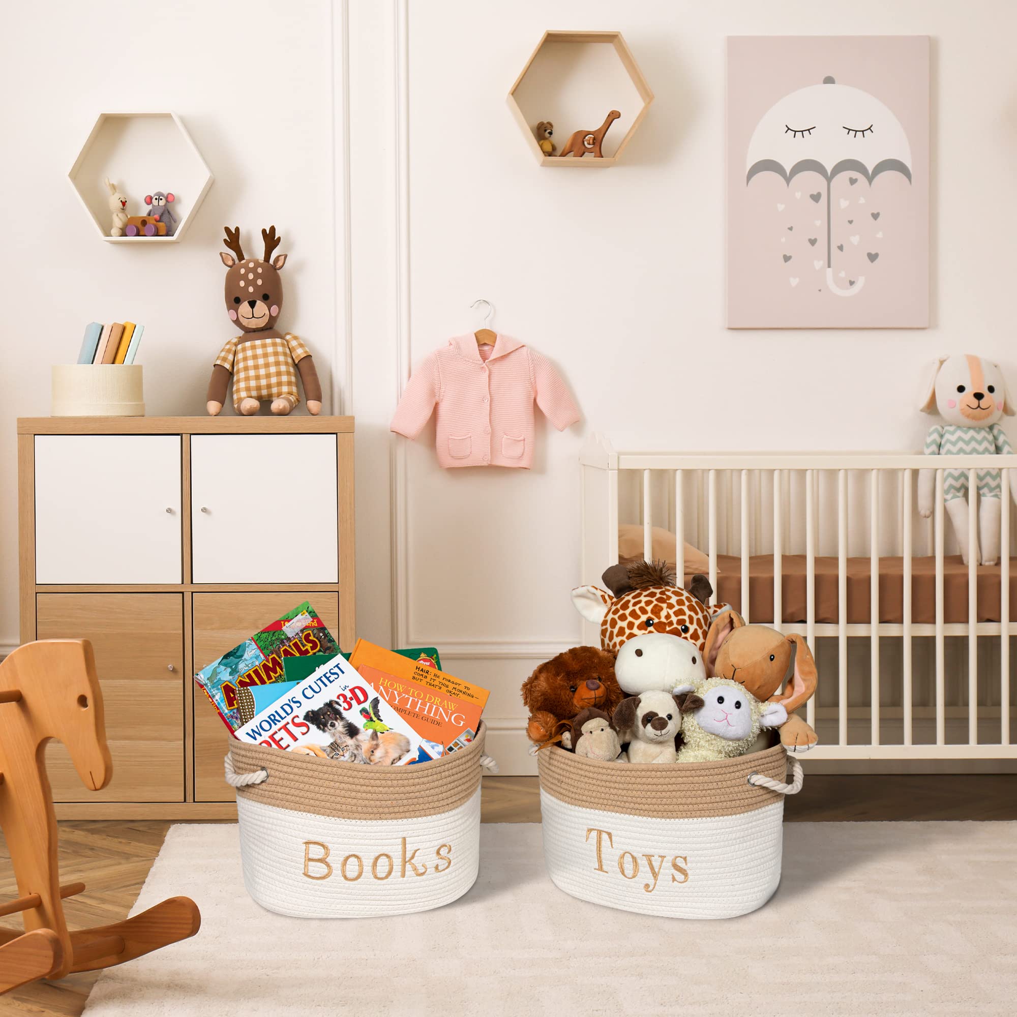 Modern Designs Pro rope storage basket folded for compact closet storage when not in use.