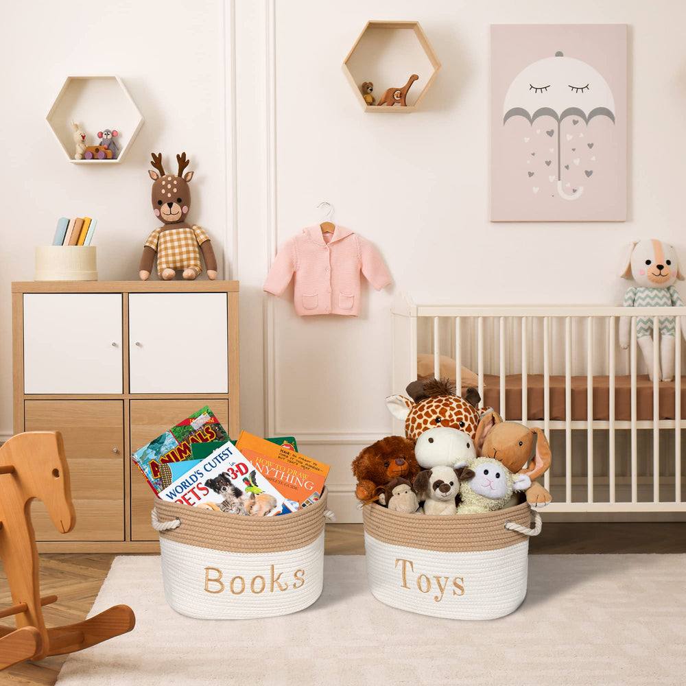 Modern Designs Pro rope storage basket folded for compact closet storage when not in use.