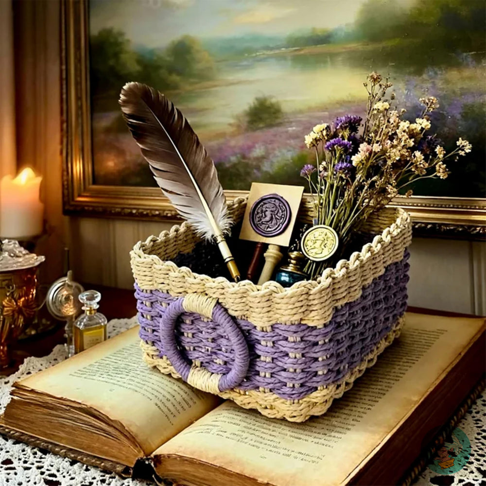 Inside view showing lipstick and trinkets neatly stored in CALM basket