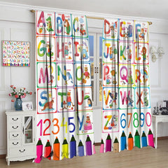 Moderw Alphabet ABC Curtains are made of quick-drying polyester for easy care and lasting color.