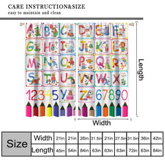 Moderw Alphabet ABC Curtains provide quick-drying, machine-washable care and durable print quality.