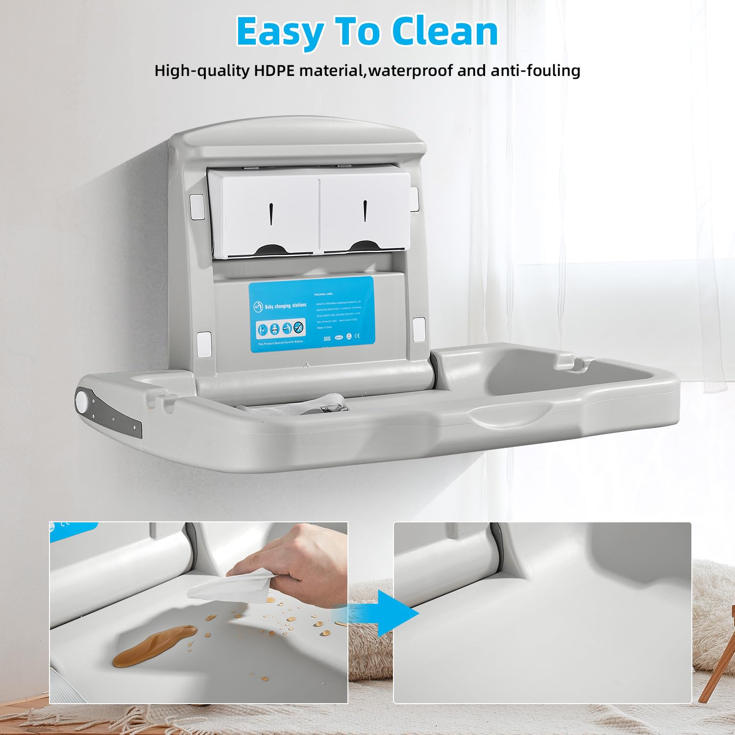 Built-in sanitary liner dispensers from Modundry keep supplies organized.