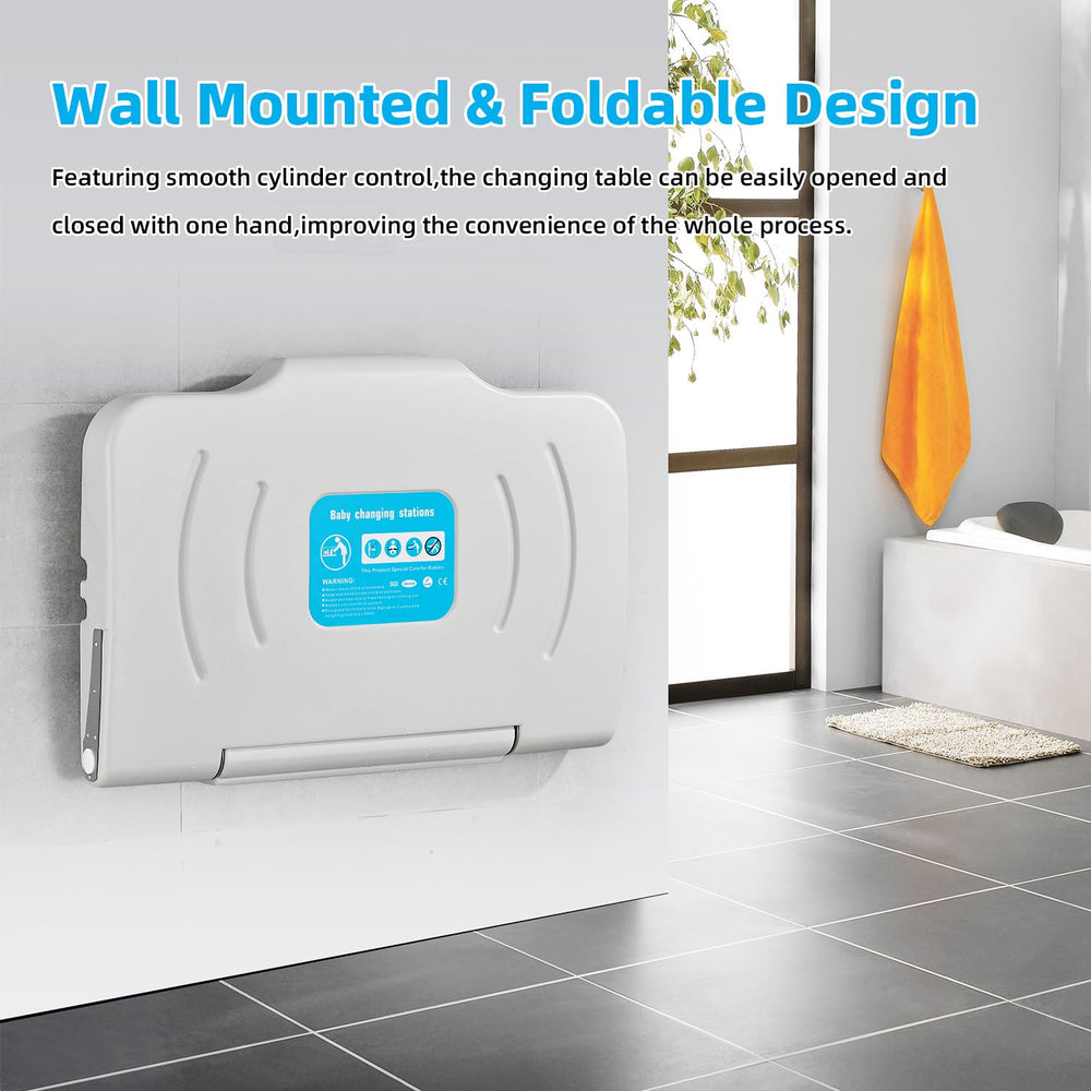 Two hooks by Modundry keep diaper bags off the floor for quick access.