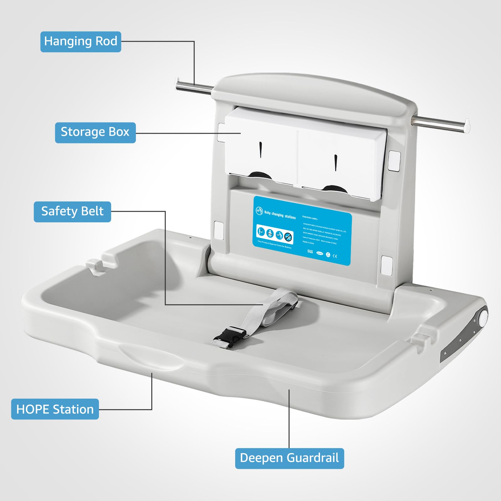Modunful HDPE material offers durability and easy cleaning.