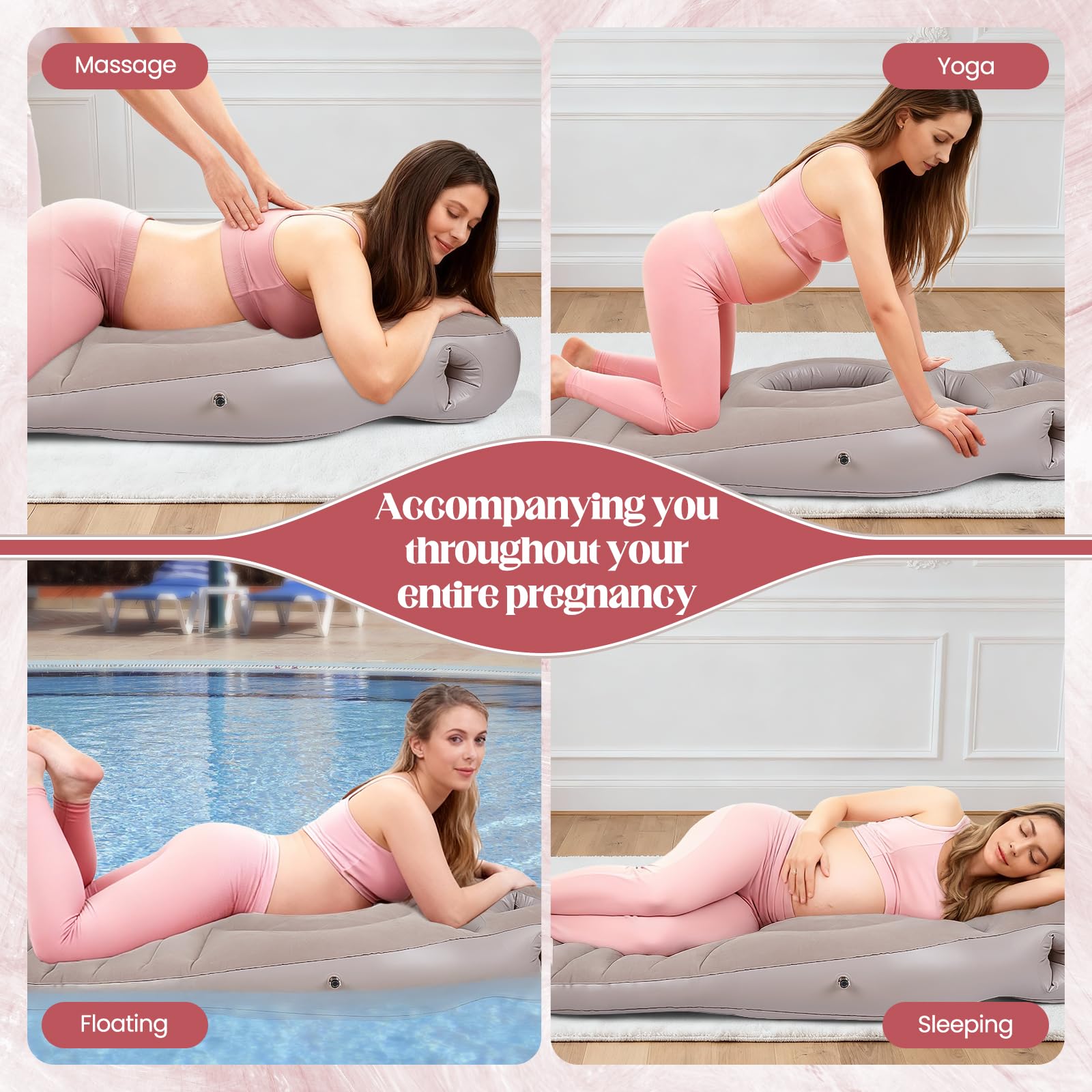 MOELUM versatile pregnancy pillow suitable for yoga, massage, and daily comfort.