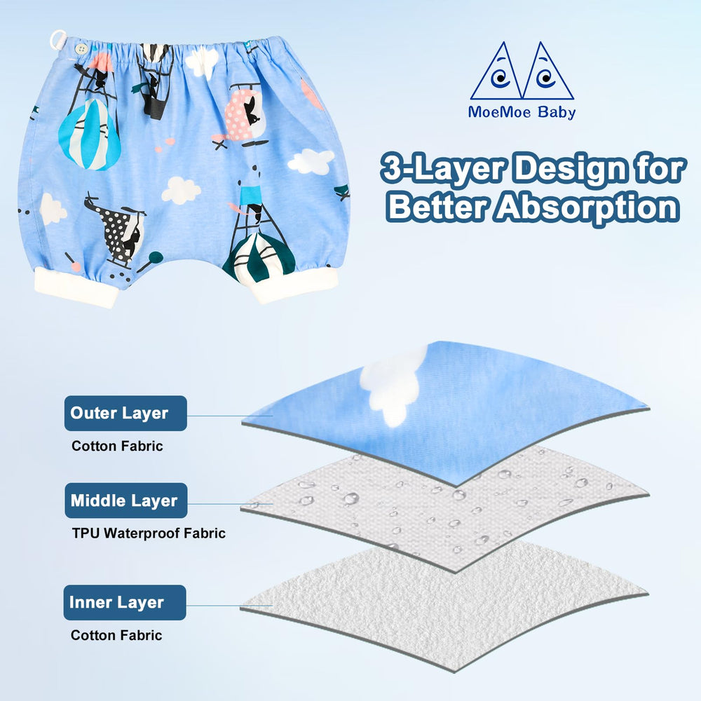 MOEMOE BABY absorbent overnight diaper shorts for sleeping comfort