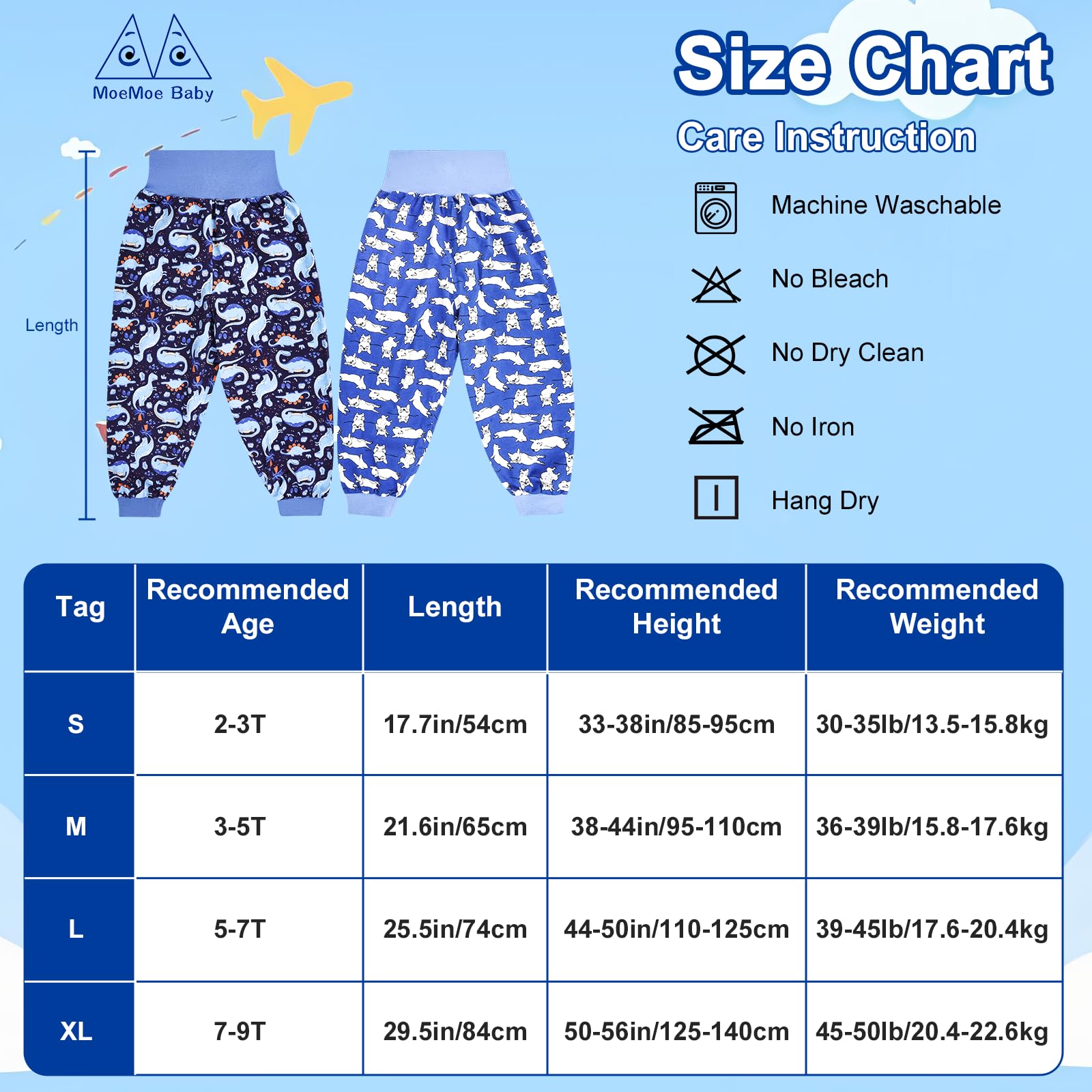 MOEMOE BABY breathable cotton pants ideal for day wear and potty learning.