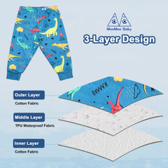 MOEMOE BABY diaper pants showcasing the TPU waterproof layer for leak prevention.