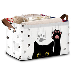 Mogifedc Black Cat storage basket front view highlights sturdy construction and large capacity.