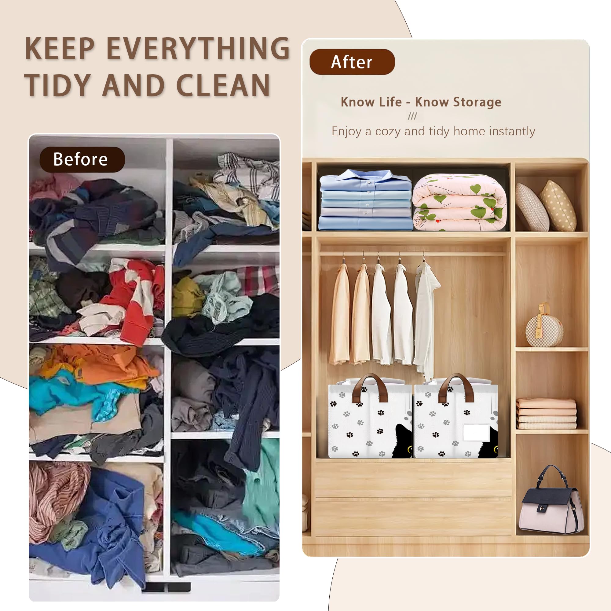 Mogifedc Black Cat storage basket in living room demonstrates organized space and easy access.