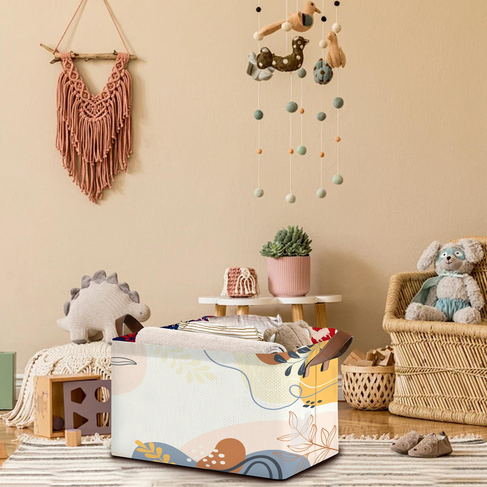 Mogifedc Boho Floral storage bin filled with books and toys, versatile storage solution.