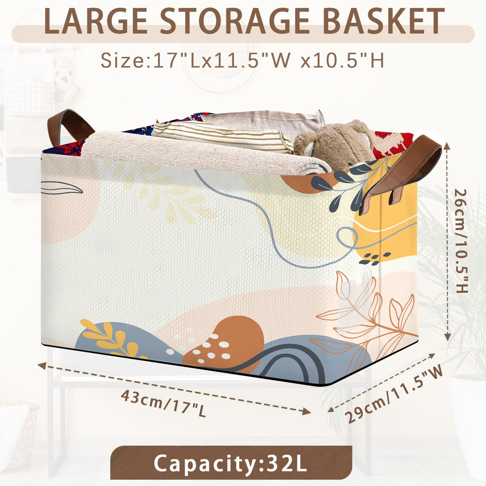 Mogifedc Boho Floral storage bin top open, easy access for quick tidying.
