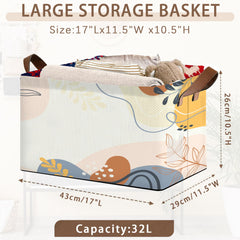 Mogifedc Boho Floral storage bin top open, easy access for quick tidying.