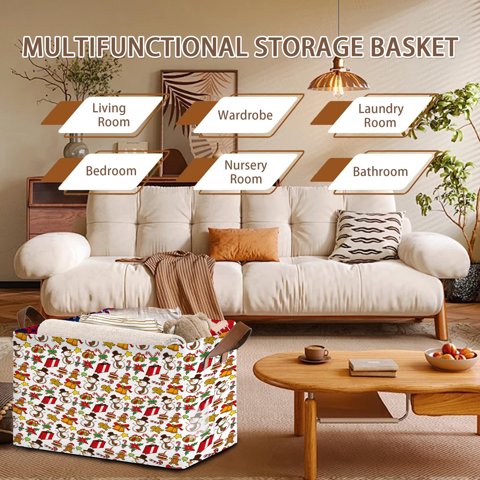 Mogifedc multi-room storage basket suitable for clothing, books, or toys.