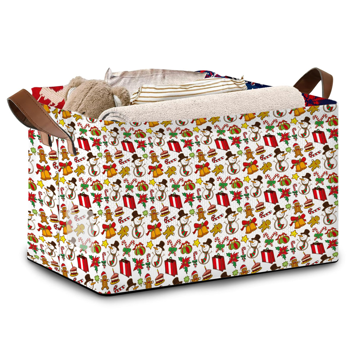Mogifedc Christmas storage basket with open top for tidy holiday decor.