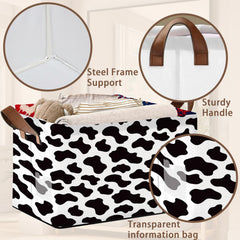 Mogifedc cow-pattern basket in a nursery decor setting for tidy toys