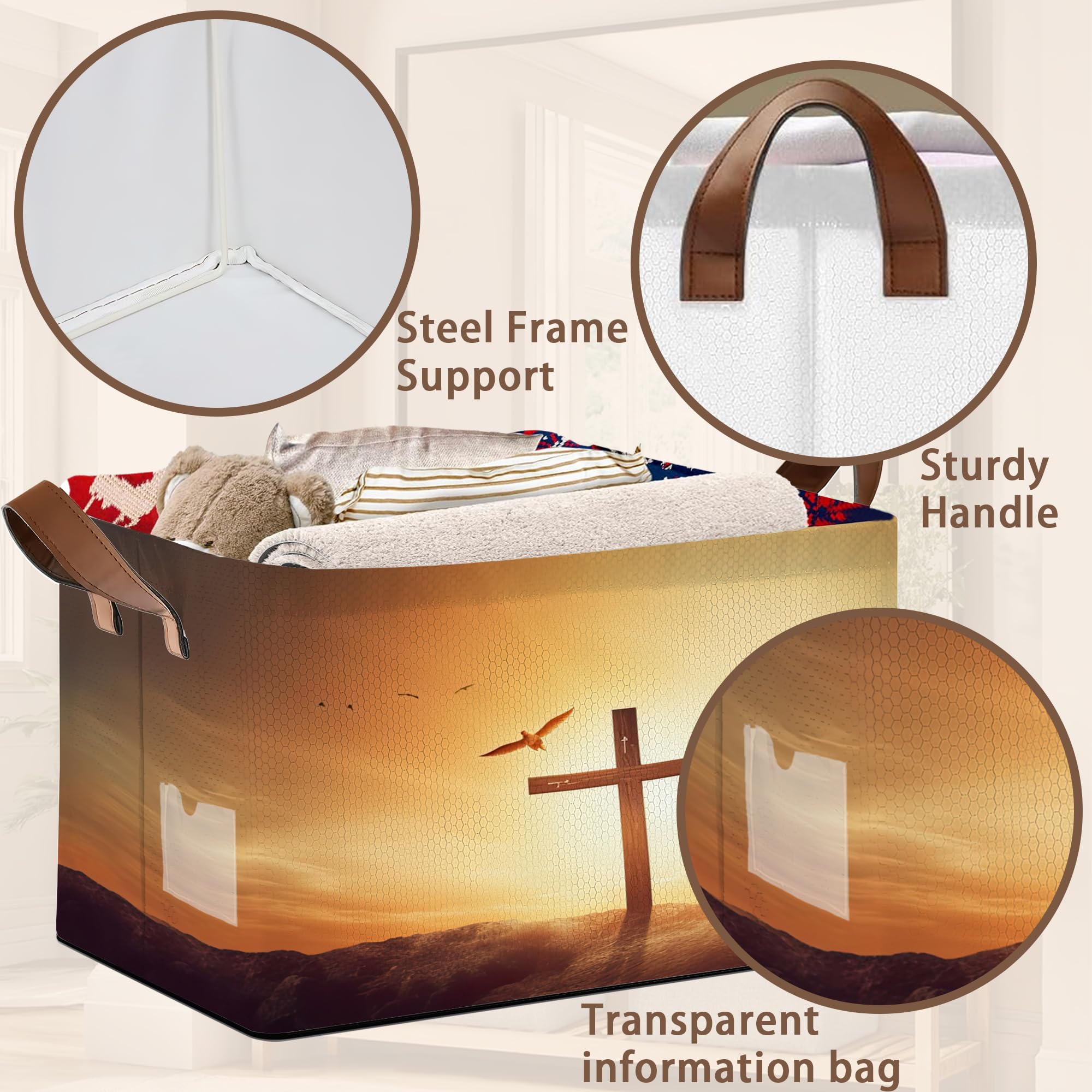 Mogifedc cross-pattern basket metal-wires provide sturdy support for heavy items.