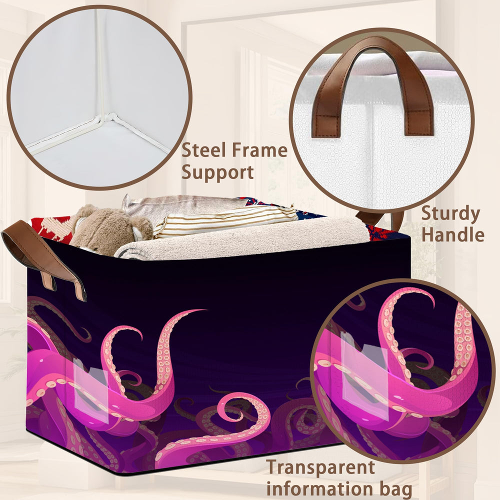 Mogifedc Ocean Life Storage Basket folded for compact storage.
