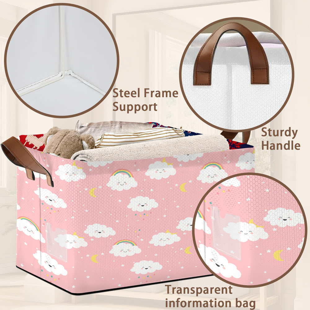 Mogifedc Pink Cloud Basket top frame highlights sturdy construction.