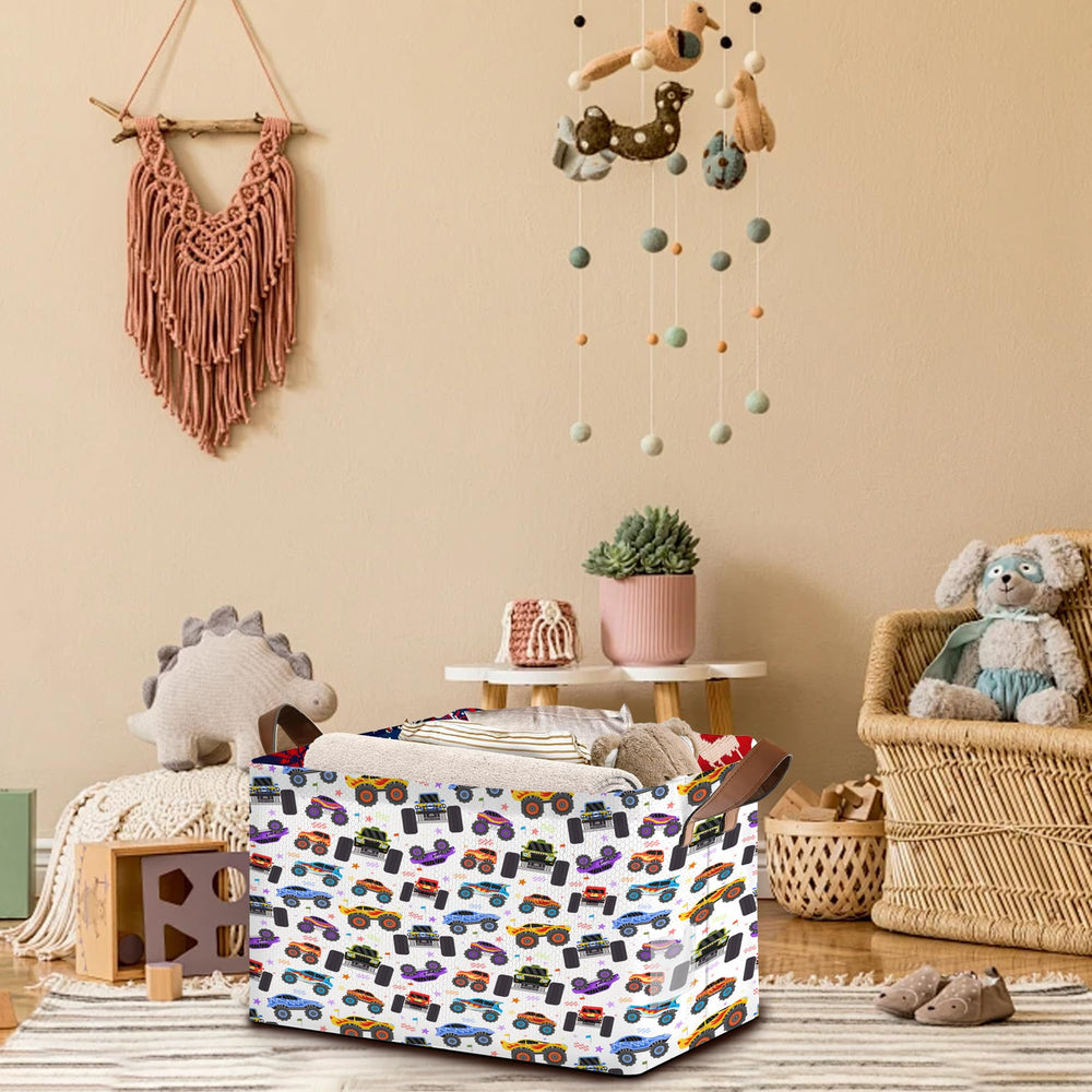 Mogifedc playroom decorative hamper adds style while keeping items organized.
