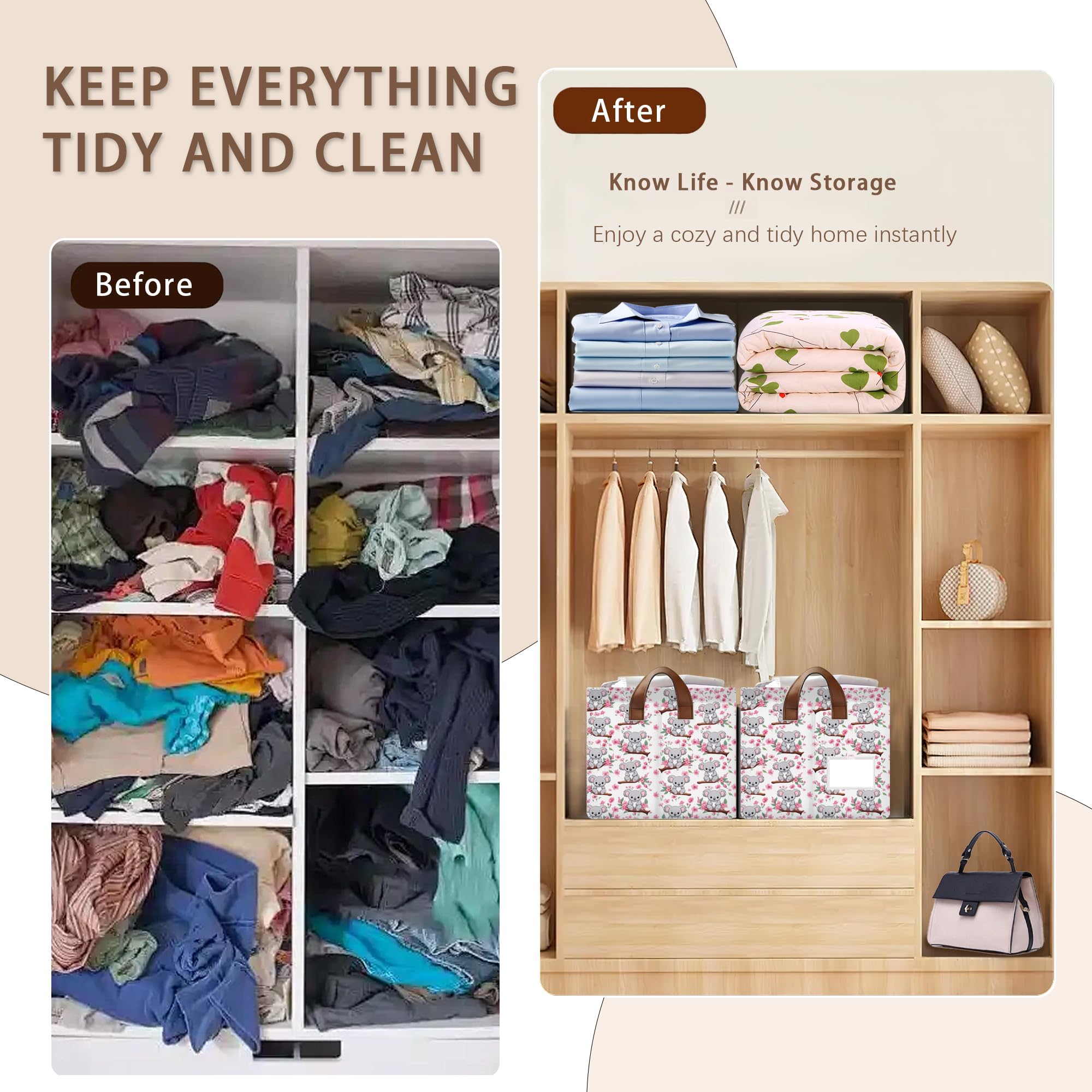 Mogifedc collapsible storage basket in folded form saves space