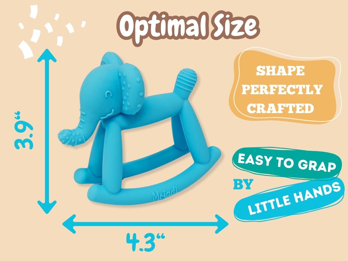 Mojadi ELPHY teething toy offers a dual-purpose design for soothing and play.