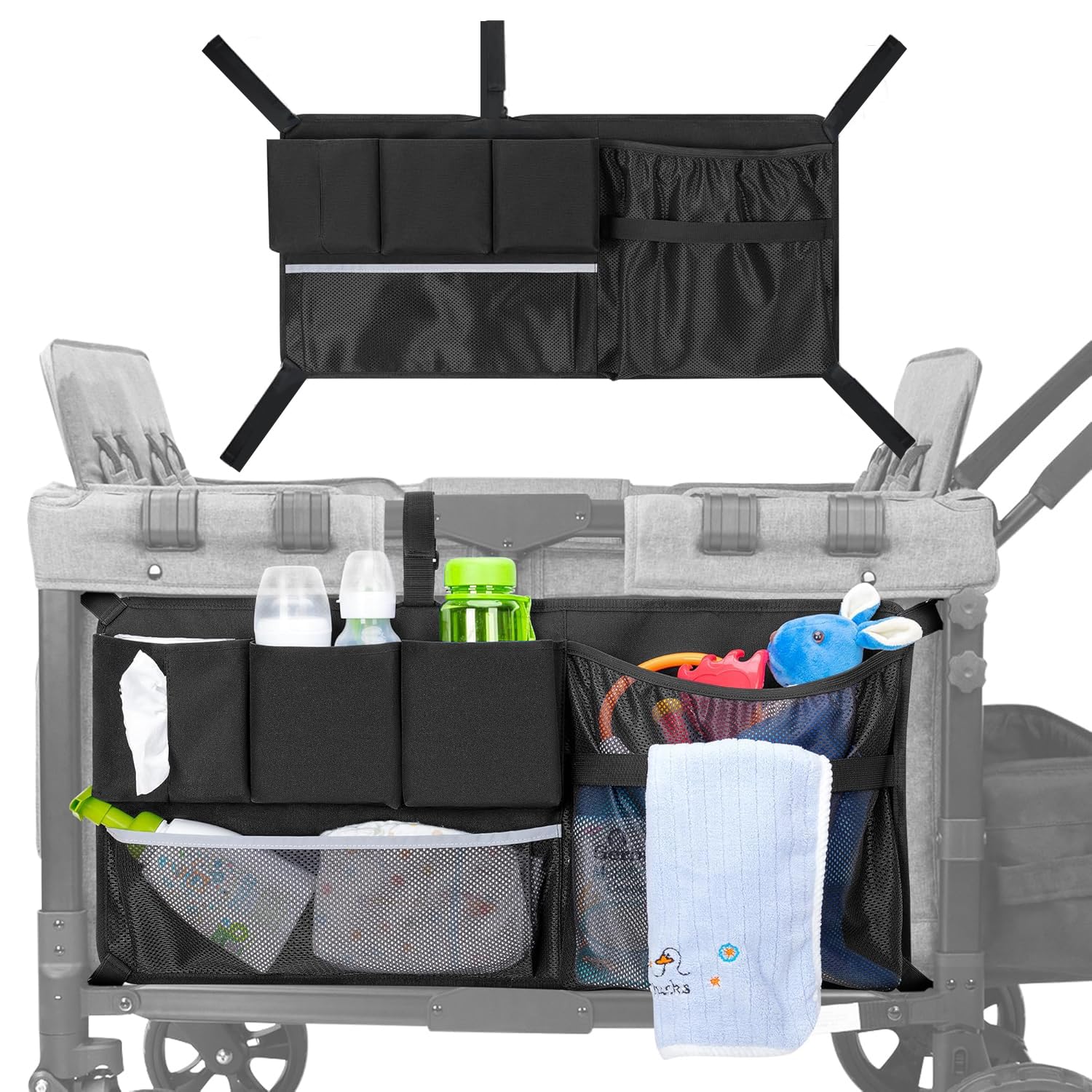 MOJELIM cargo net fits Wonderfold W-Series wagons for organized outings.