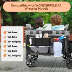 MOJELIM diaper and toy pockets show quick sorting on family trips.