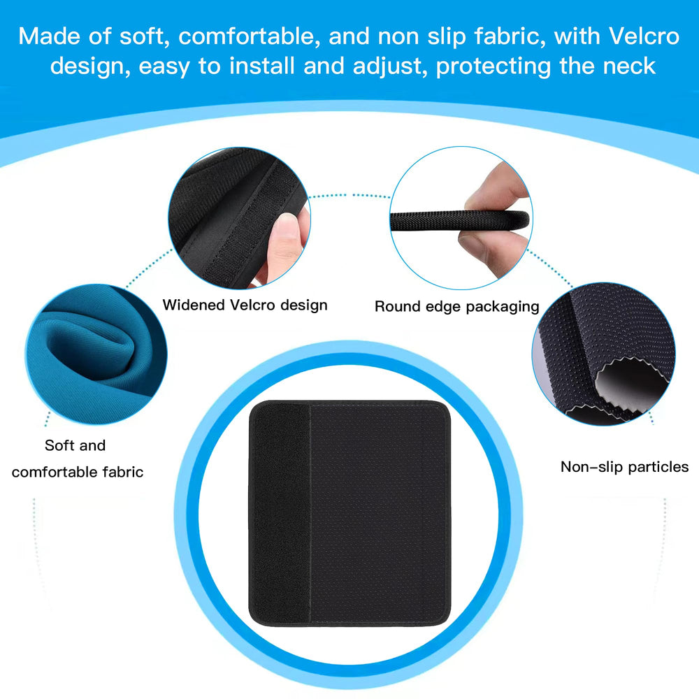 Mokiwala neoprene seat belt pad closeup highlights soft texture and sweat absorption.