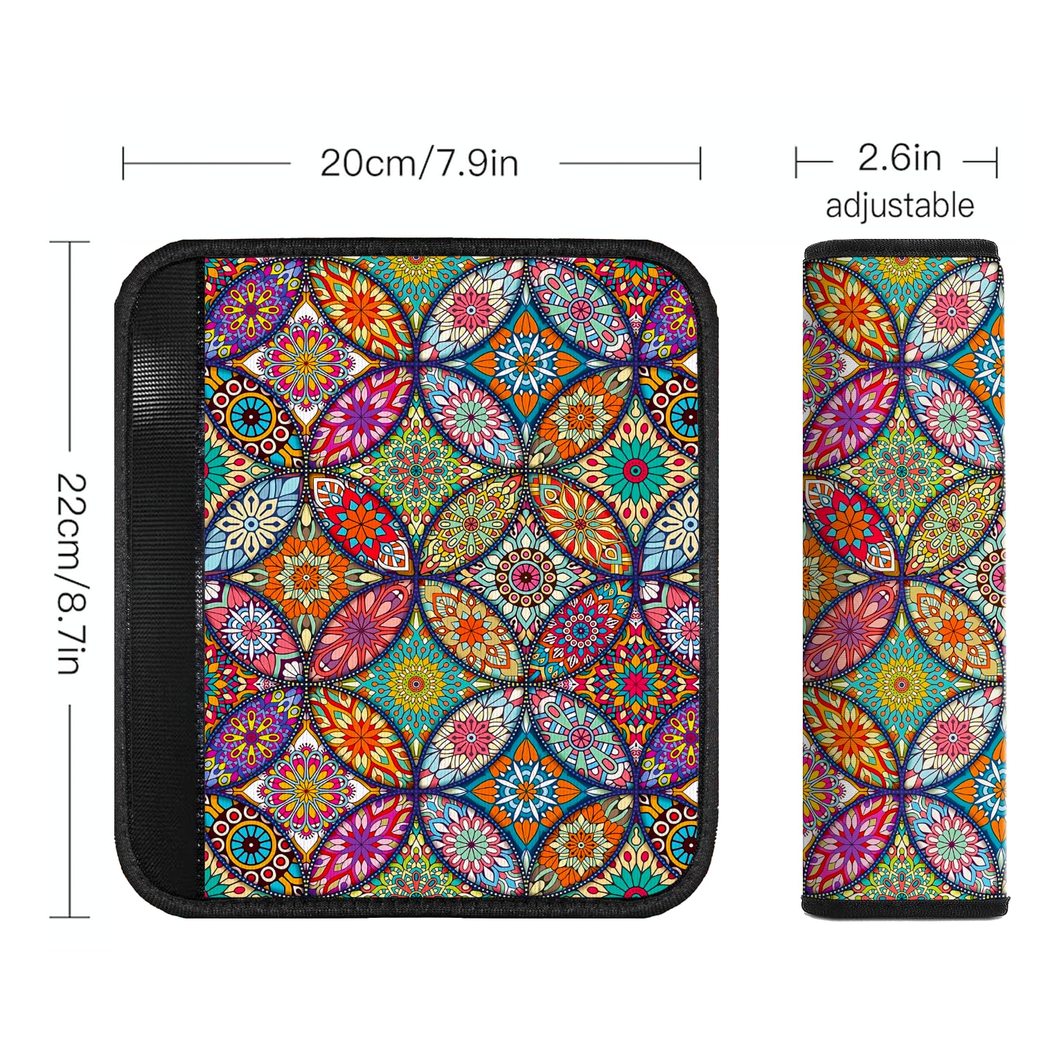 Mokiwala anti-slip back design helps pads stay secure on bags and straps.