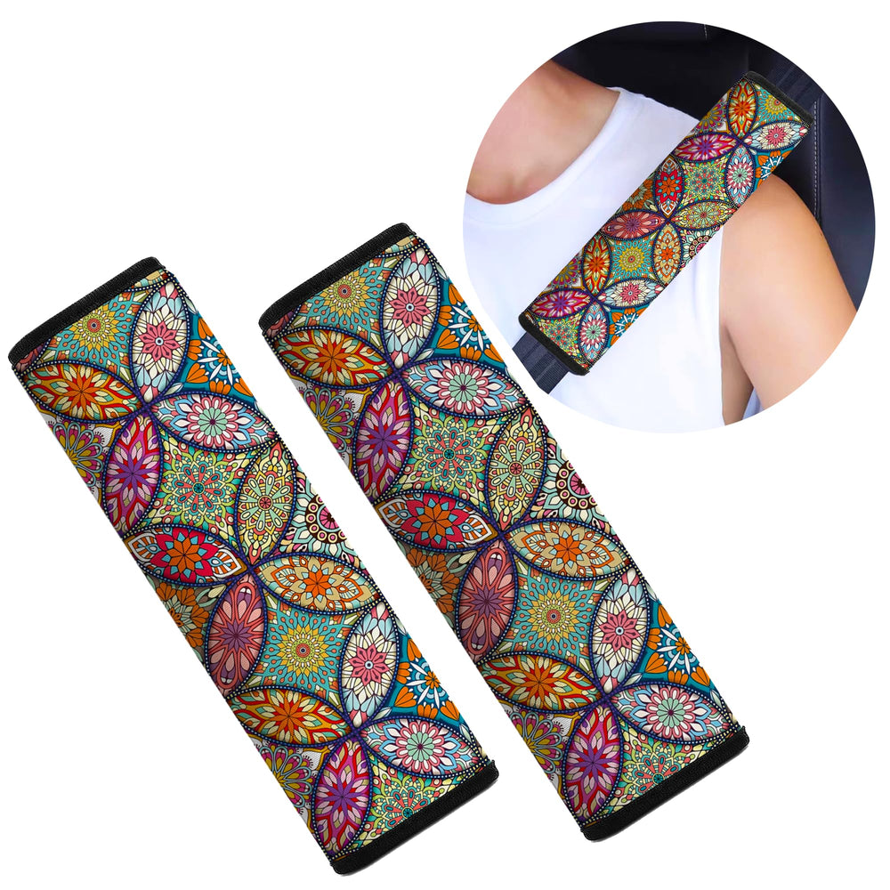 Mokiwala seat belt pad anti-slip back detail for secure fit