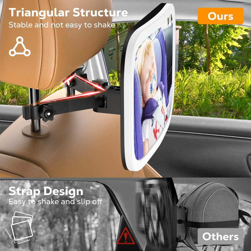 MoKo shatterproof baby mirror resists shocks on bumpy roads