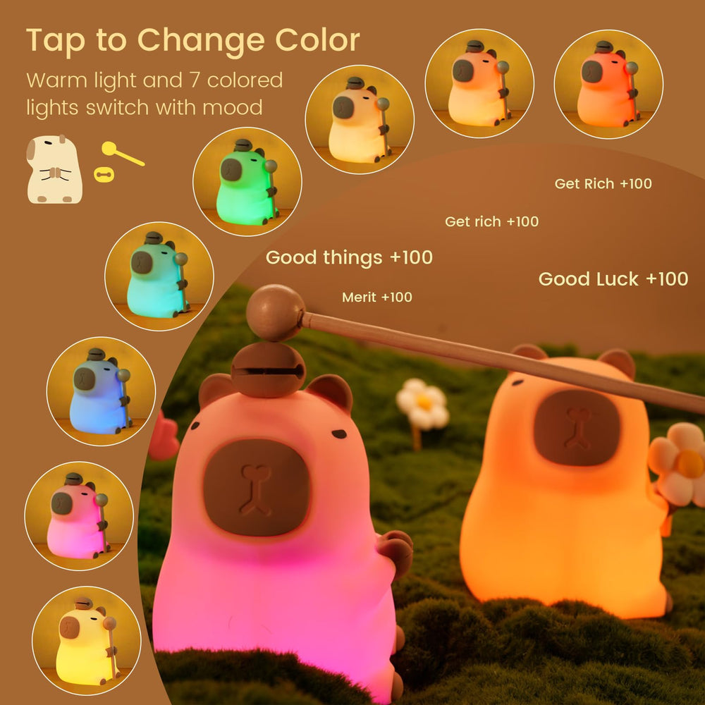 MOKYDUO Capybara Night Light adjustable brightness for cozy stories