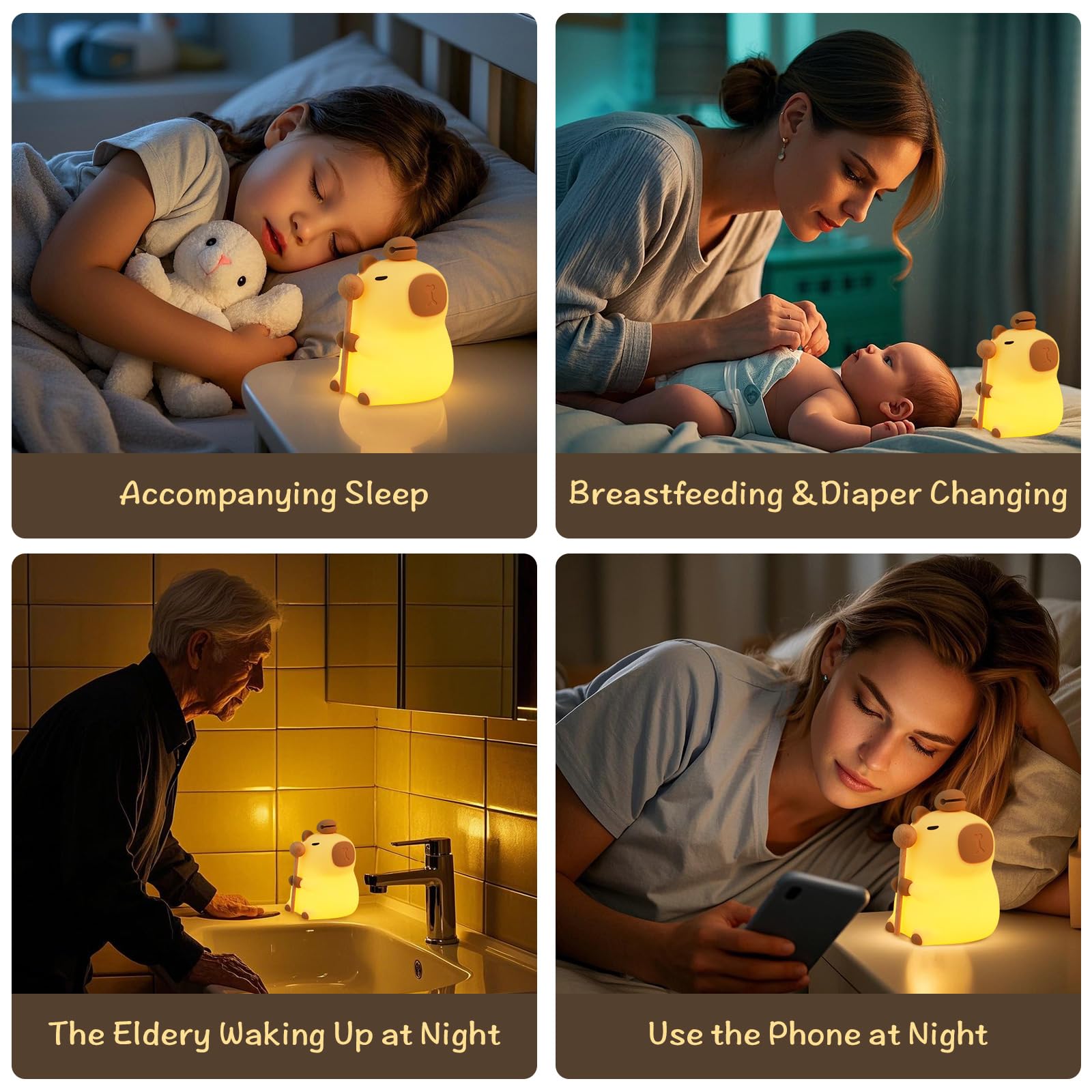 MOKYDUO Capybara Night Light features two adorable capybara designs