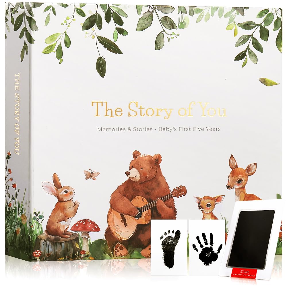 Molekaus baby book cover with elegant gold foil for keepsakes