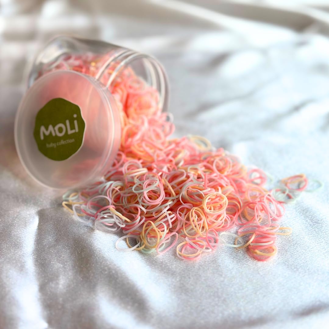 MoLi Baby Collection toddler-friendly elastics for easy hairstyles in morning routine.
