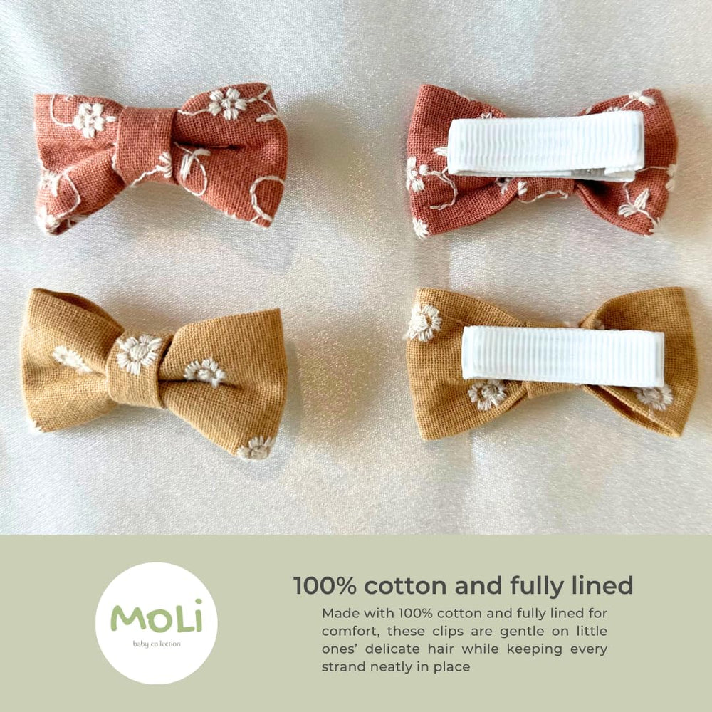 MoLi Baby Collection sage green bow clip, versatile accessory for outfits