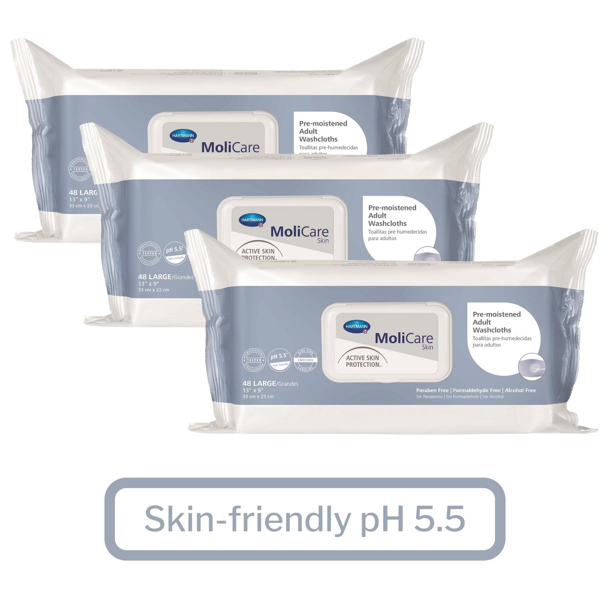Generous 9x13 inch cloths for thorough cleansing