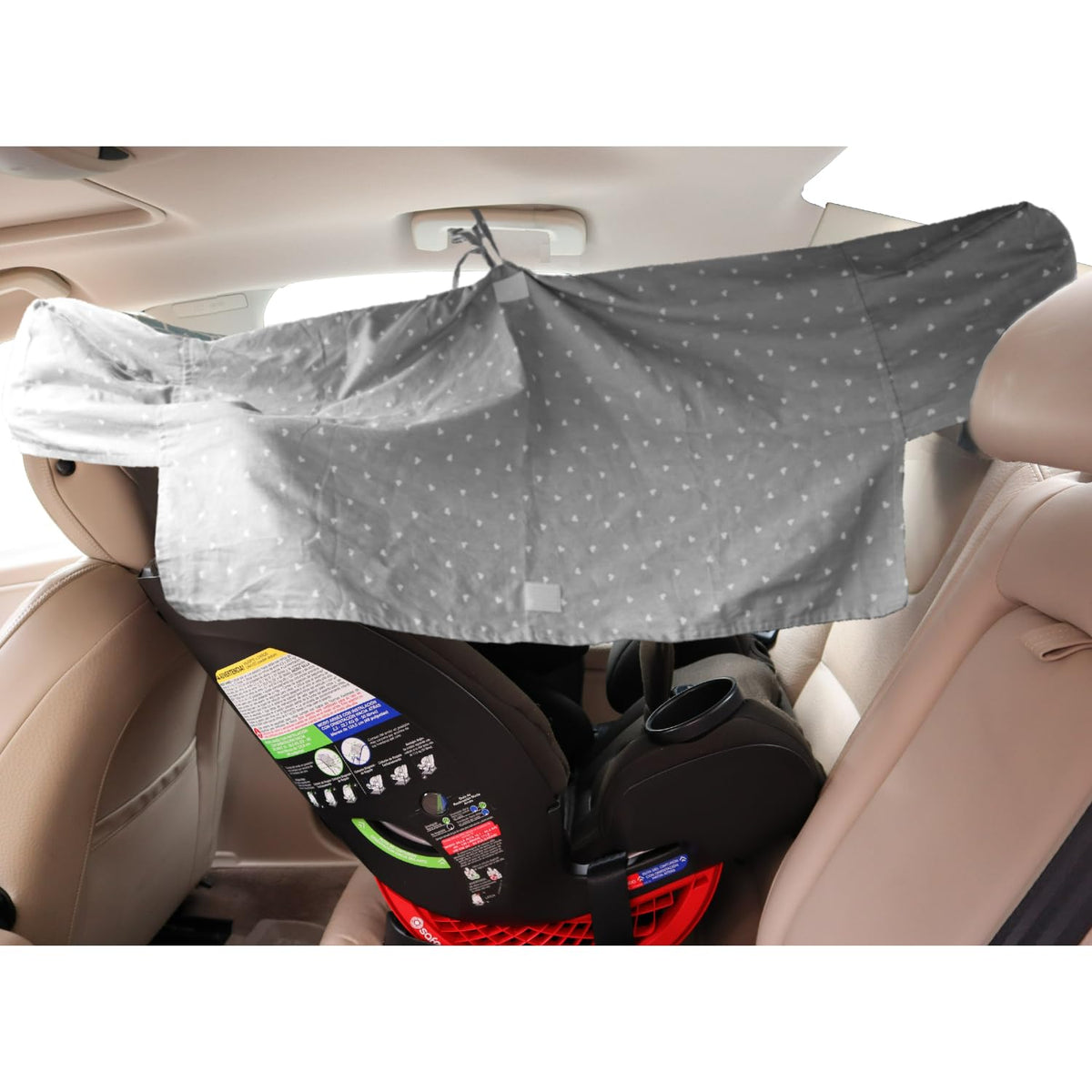Mollycoddle universal backseat shade car seat cover blocks sun for rear-facing seats