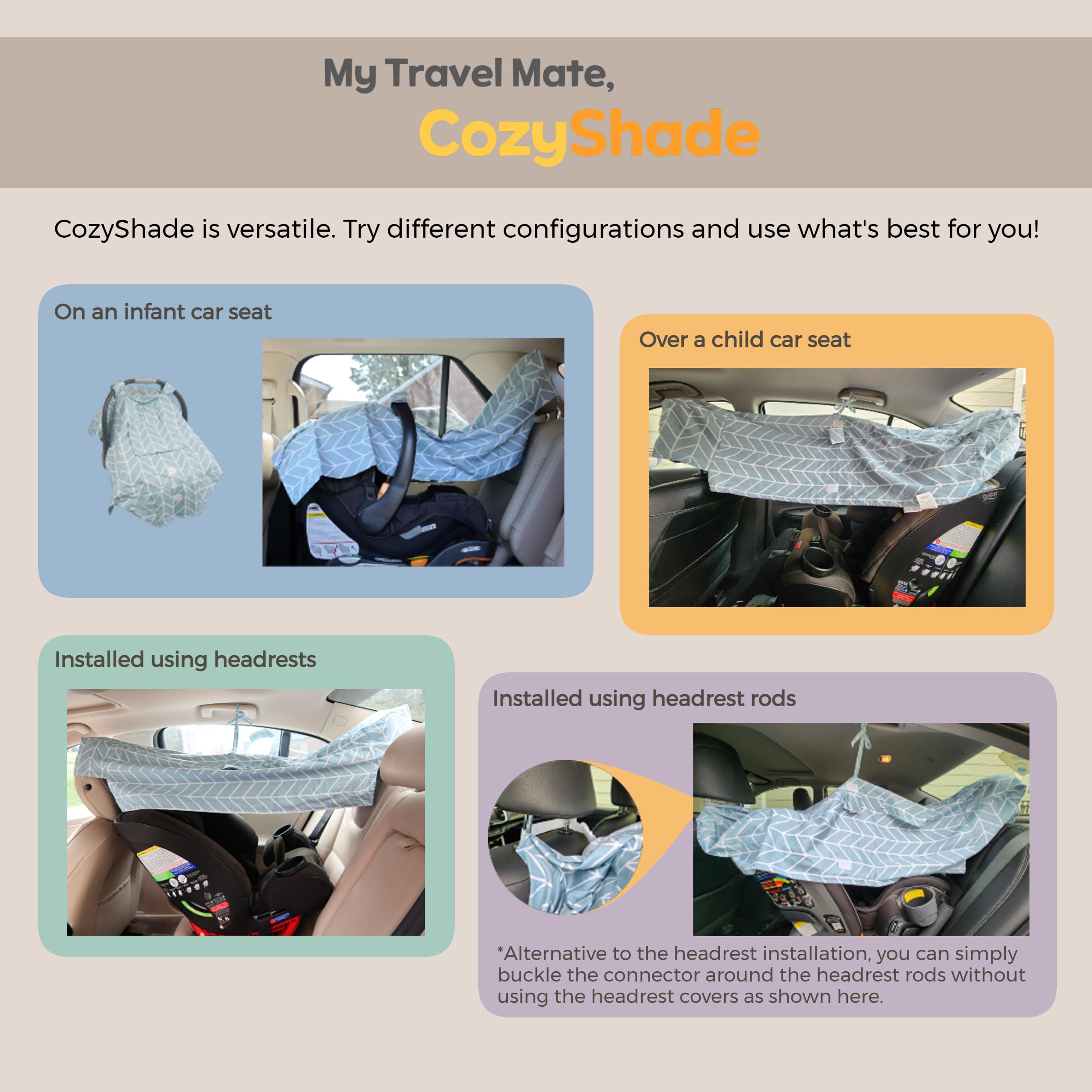 Mollycoddle road trip essential canopy simplifies sun protection during car travel