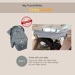 Mollycoddle sun shade canopy for car seats suitable for rear and front facing use