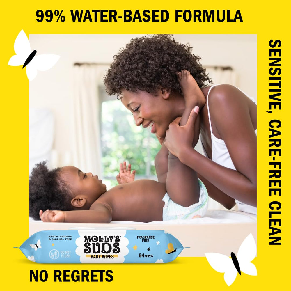 Molly's Suds plant-based fiber wipes offer a safer clean for skin and planet.