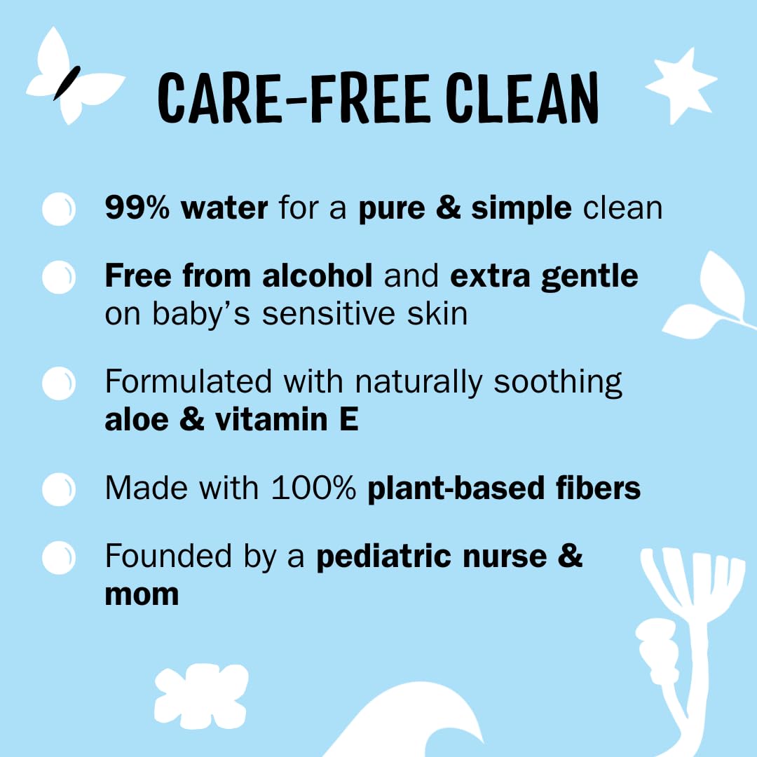 Molly's Suds baby wipes with aloe and vitamin E soothe while cleaning.
