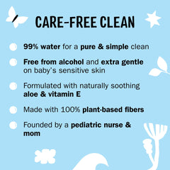 Molly's Suds baby wipes with aloe and vitamin E soothe while cleaning.