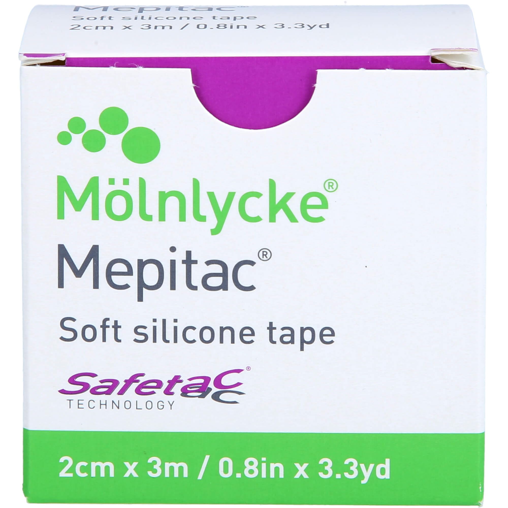 Molnlycke Mepitac roll packaging demonstrates easy handling for single-use applications.
