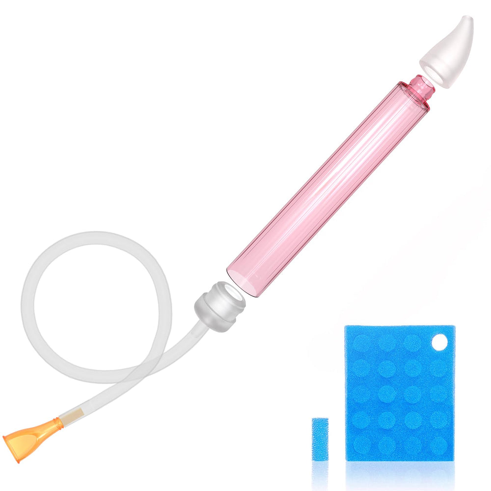 Molucky baby nasal aspirator with a soft silicone tip for gentle nasal care.