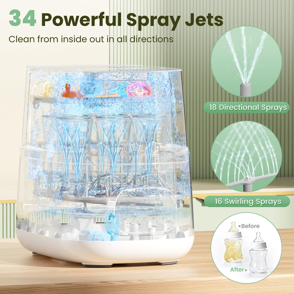 MOLWAY 360-spray-jets interior demonstrating deep, 360° bottle cleaning.