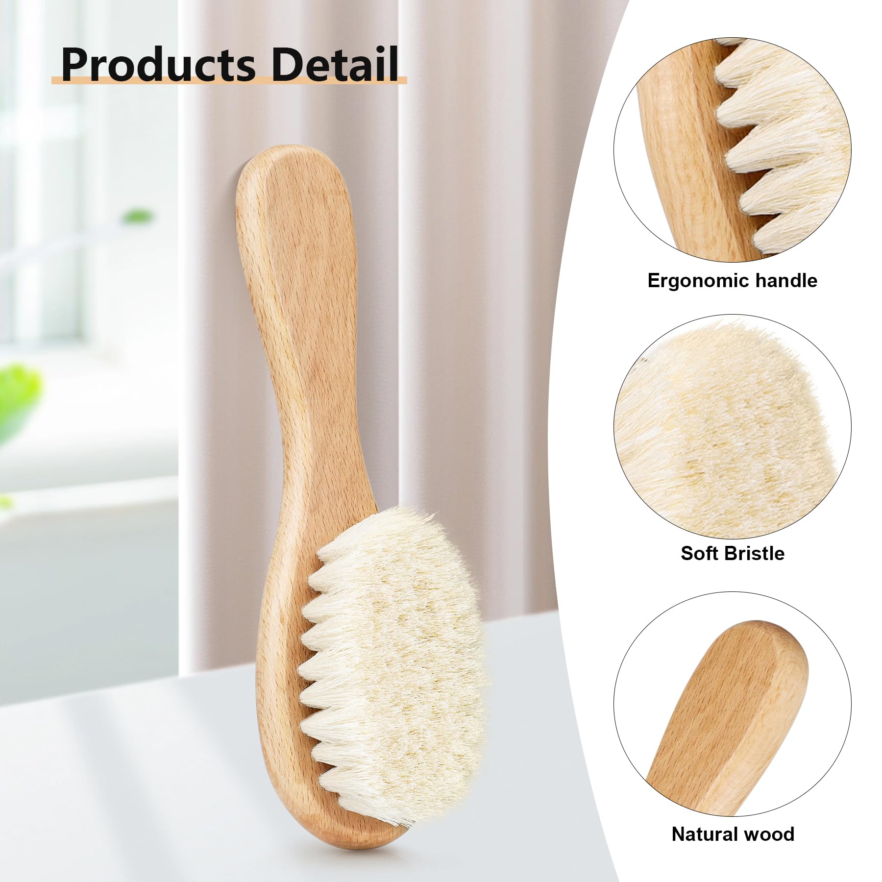 Molylove wood comb close-up for soft detangling