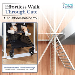 Mom Genius extra-wide gate with extensions for wide openings and flexible placement