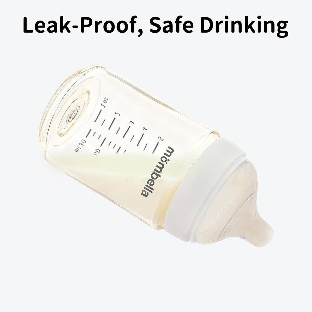 Mombella compact 6oz bottle sized for newborn feeds.
